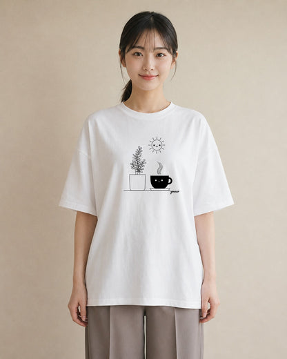グラフィックTシャツ レディース 観葉植物 ボタニカル 植物 イラスト ナチュラル レイヤード 友達ギフト 白T