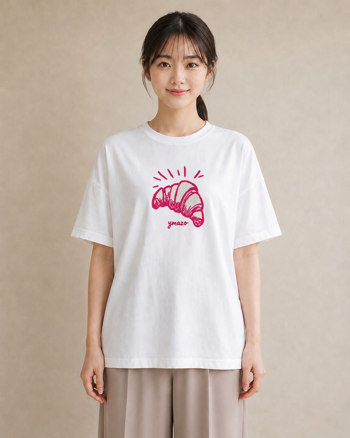 グラフィックTシャツ レディース パン ベーカリー イラスト こなれ感 姉妹 送別ギフト 白T