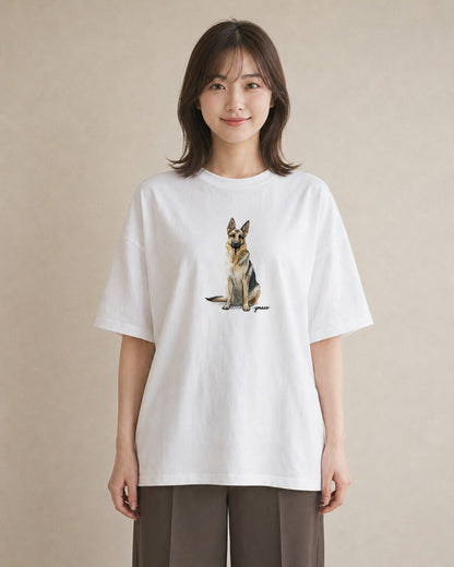 半袖Tシャツ レディース 保護犬 犬 いぬ イラスト ニュアンス 通勤 在宅 白T