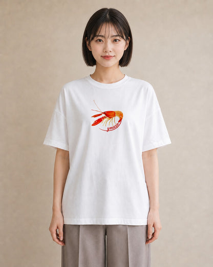 半袖Tシャツ レディース カニ 海の生き物 海 イラスト ガーリー 女子会 お揃い 白T