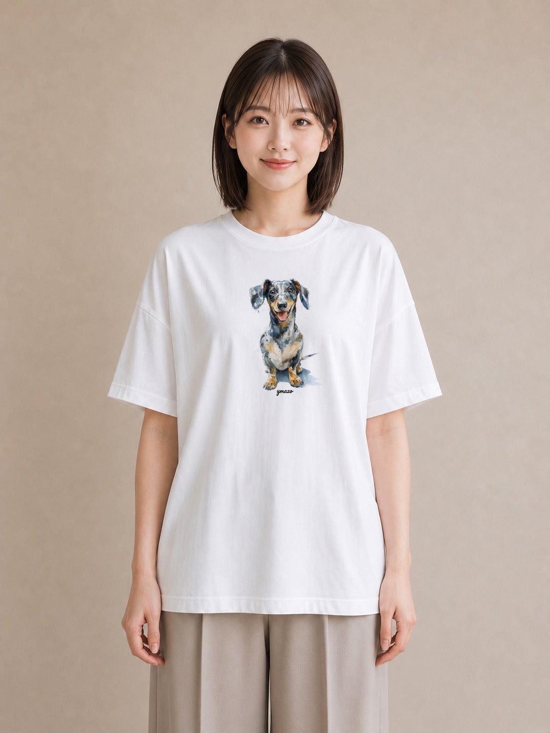 プリントTシャツ レディース 犬好き 犬 いぬ イラスト ナチュラル 友達ギフト 部屋着 白T
