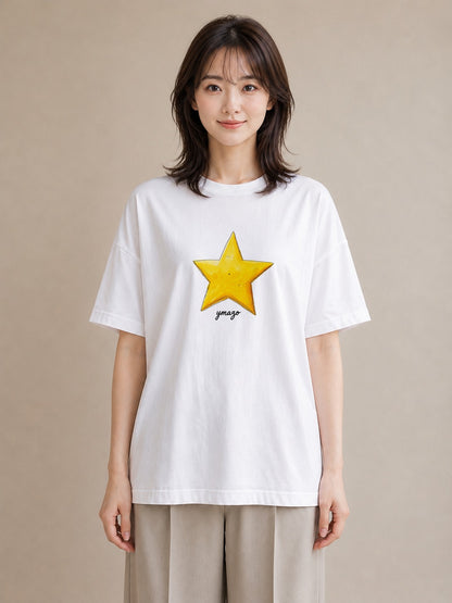 Tシャツ レディース 流れ星 星空 宇宙 イラスト 普段使い 自分用 ルームウェア 白T