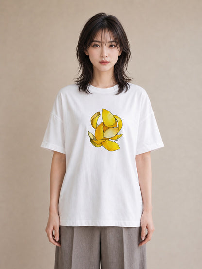 プリントTシャツ レディース レモン 檸檬 食べ物 フード イラスト こなれ感 公園 ママ 白T