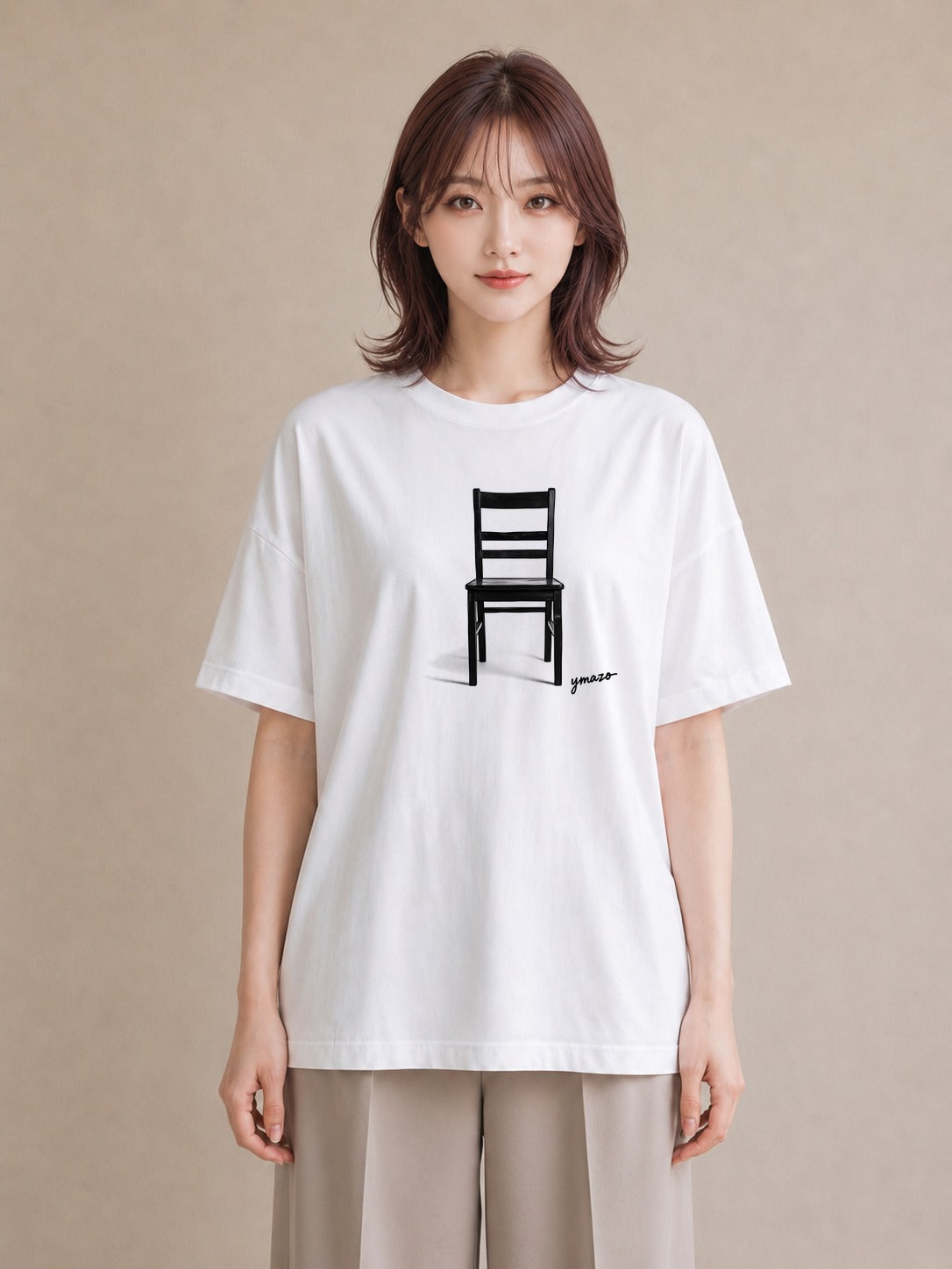 Tシャツ レディース 窓辺の椅子 窓辺 椅子 ナチュラル アンティーク イラスト ラフ ホワイトデー 春服 白T