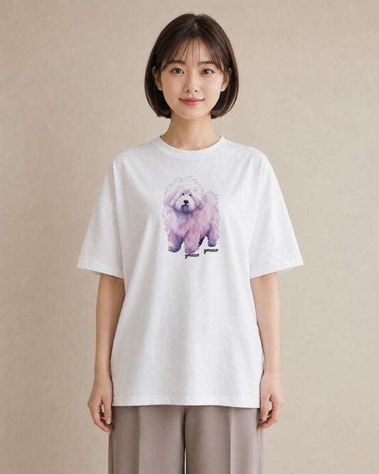 Tシャツ レディース ビションフリーゼ 犬 いぬ イラスト 可愛い ギフト 母の日 白T