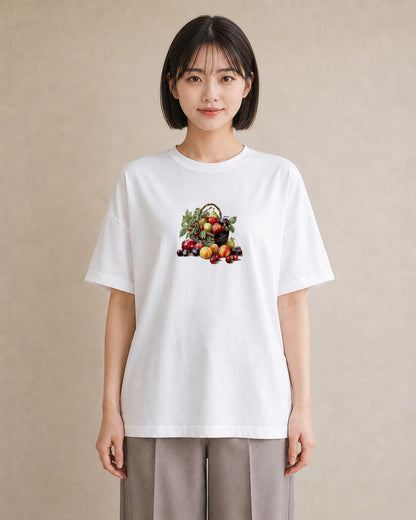 プリントTシャツ レディース 実り 植物 ボタニカル イラスト 上品 母の日 ビーチ 白T
