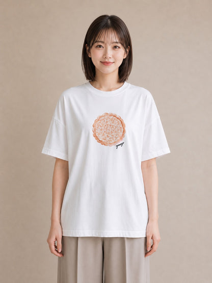 半袖Tシャツ レディース ベーグル 食べ物 フード イラスト シック ホワイトデー 春服 白T