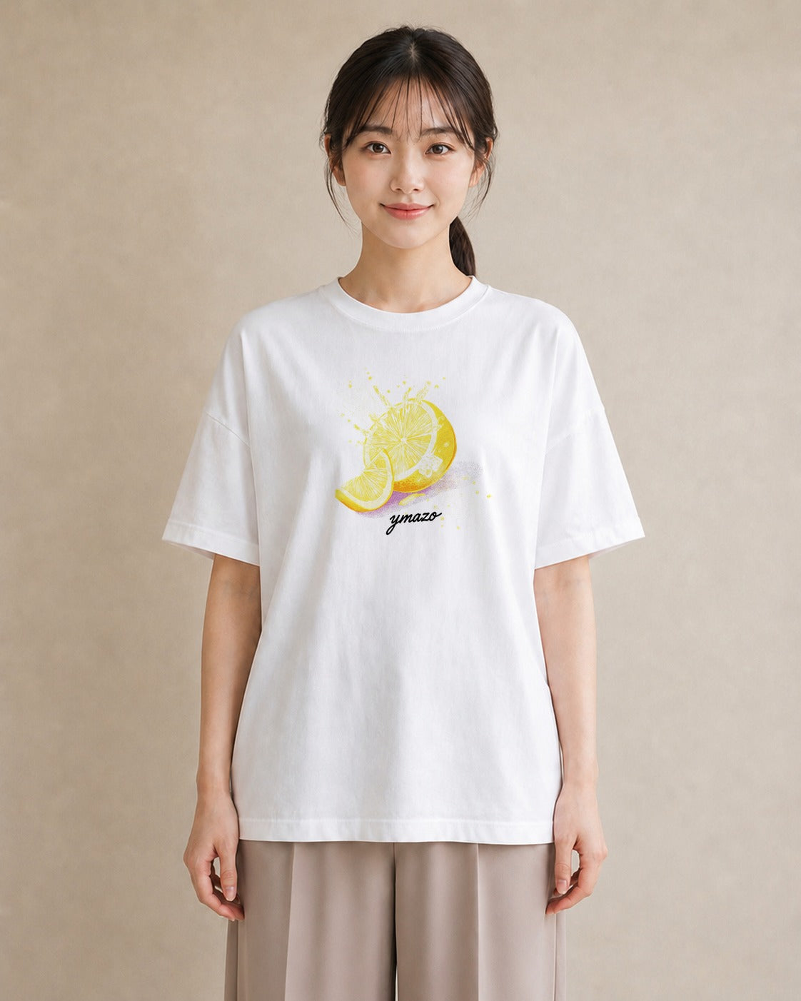 プリントTシャツ レディース レモン 檸檬 食べ物 フード イラスト シック 女子会 お揃い 白T