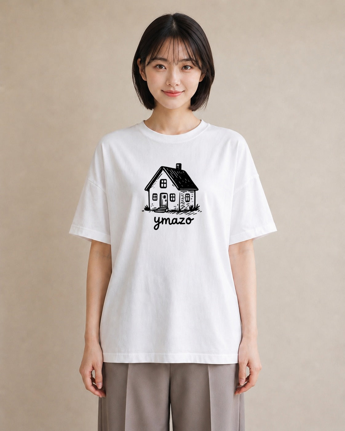 デザインTシャツ レディース 湖畔の小屋 湖 小屋 ナチュラル アンティーク イラスト 上品 秋コーデ おしゃれギフト 白T