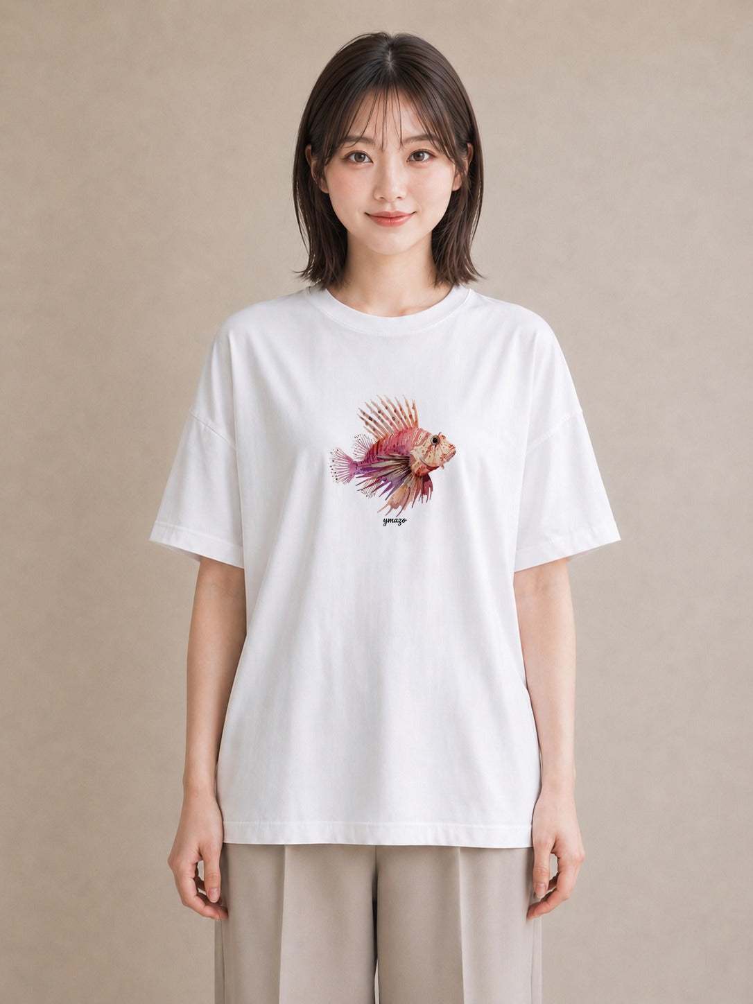 グラフィックTシャツ レディース ベタ ペット 動物 イラスト 個性的 20代 カジュアルコーデ 白T