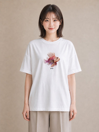 グラフィックTシャツ レディース ベタ ペット 動物 イラスト 個性的 20代 カジュアルコーデ 白T