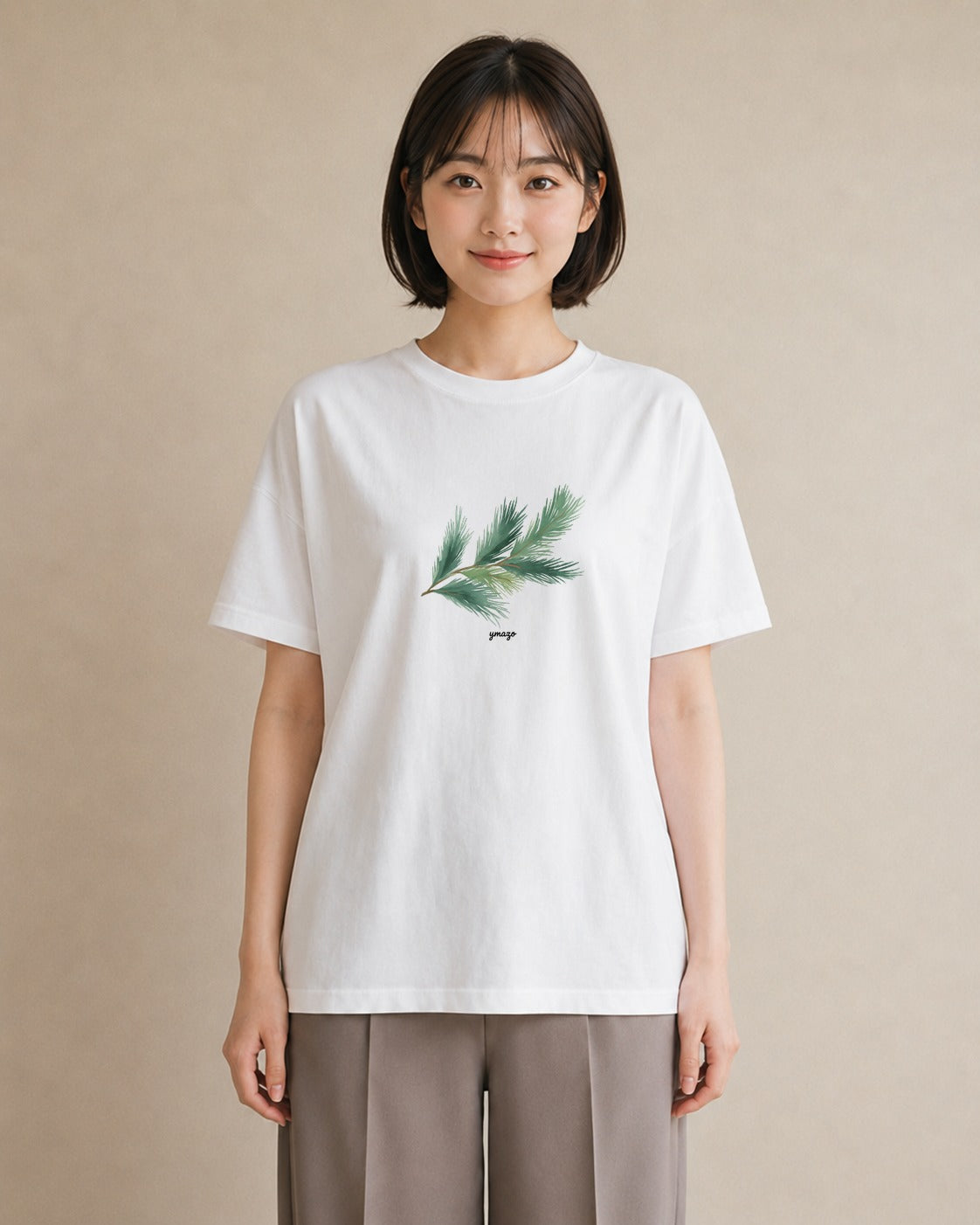 デザインTシャツ レディース 苔 植物 ボタニカル イラスト 旅行コーデ 春コーデ 姉妹 白T