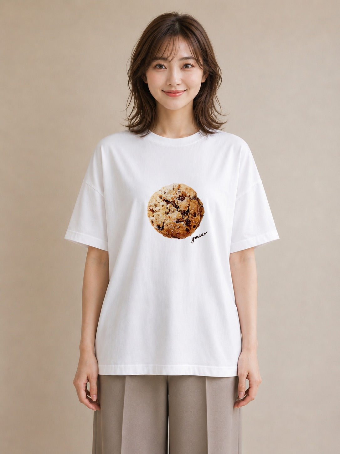 プリントTシャツ レディース チョコ 食べ物 フード イラスト 上品 母の日 ビーチ 白T