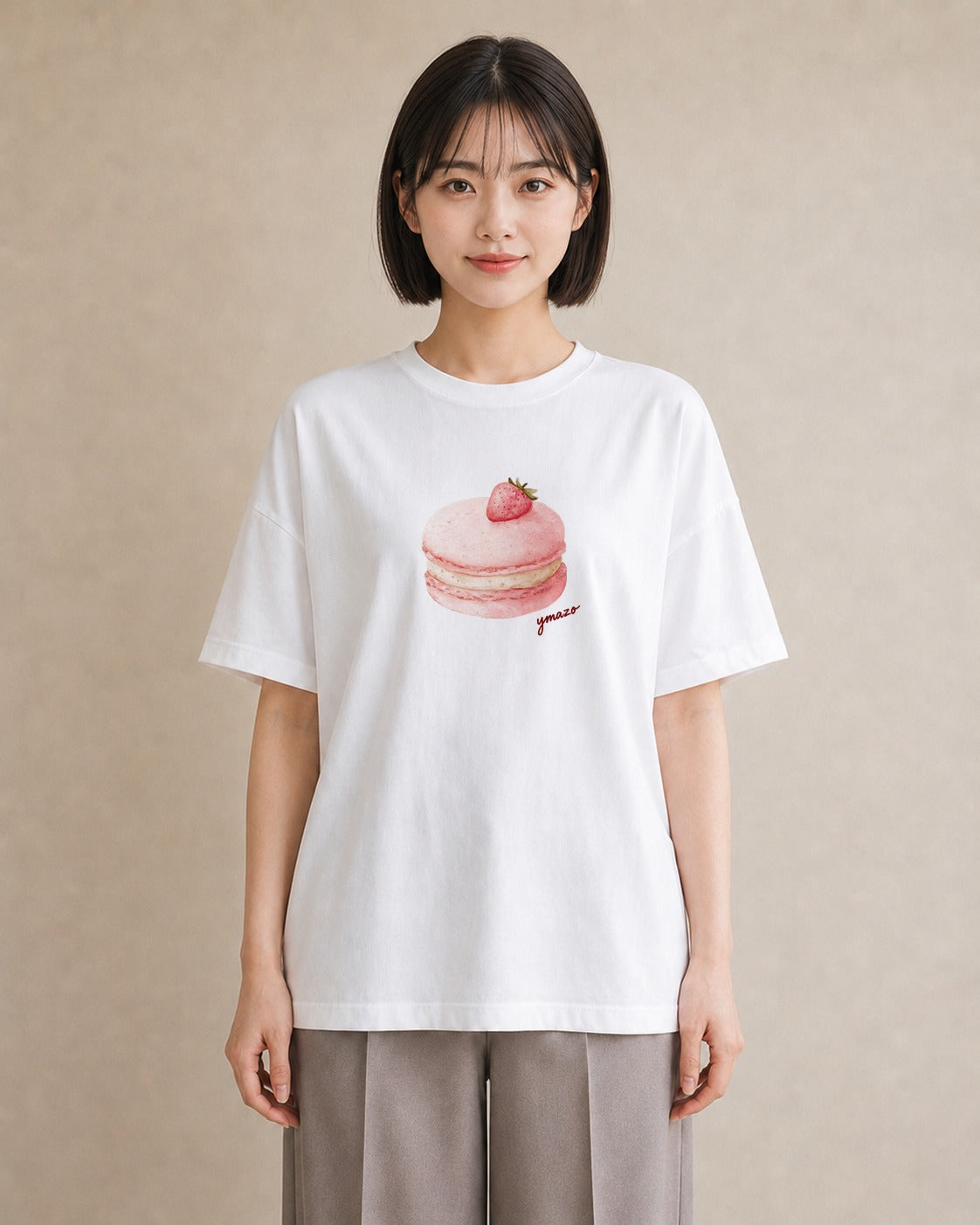 グラフィックTシャツ レディース おにぎり 食べ物 フード イラスト レトロ 公園 ママ 白T