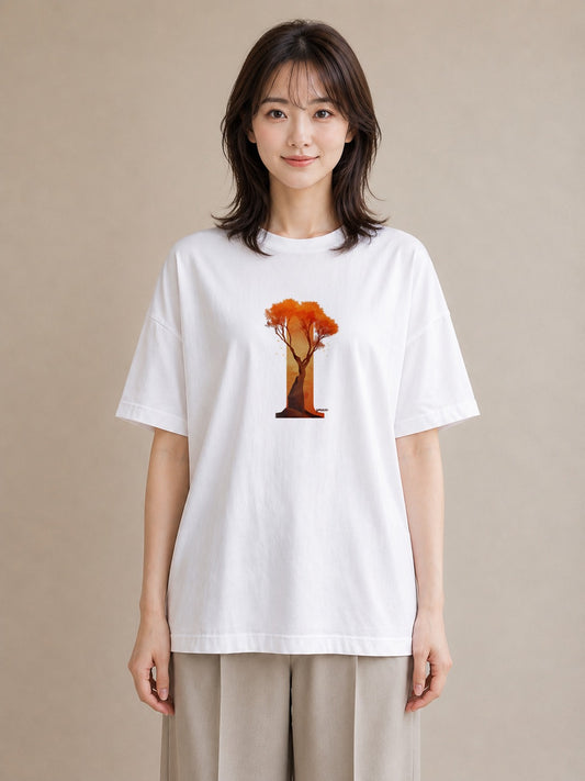 Tシャツ レディース 木 植物 ボタニカル イラスト ポップ カフェ服 クリスマス 白T