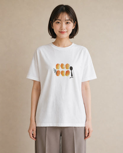 Tシャツ レディース ドーナツ 食べ物 フード イラスト 週末コーデ 敬老の日 白T