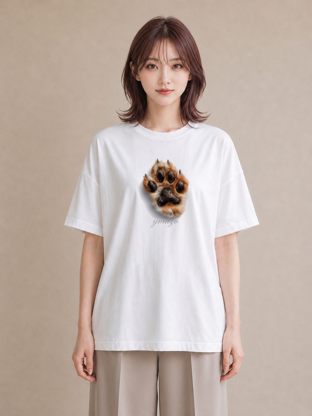 デザインTシャツ レディース 肉球 猫 ねこ イラスト ミニマル ホワイトデー 春服 白T