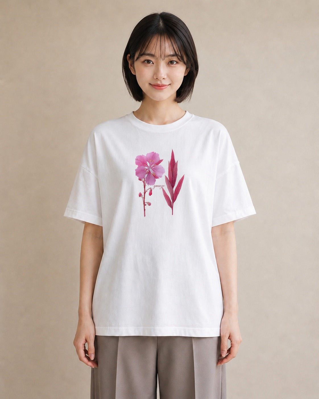 デザインTシャツ レディース ポスト 野の花 レトロ ナチュラル アンティーク イラスト モード 女子会 お揃い 白T