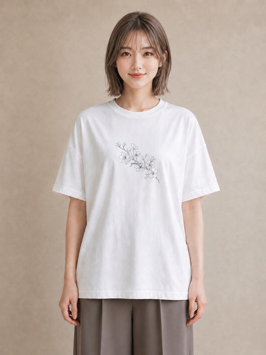 Tシャツ レディース さくら 桜 桜の枝 イラスト ナチュラル 女子会 お揃い 白T