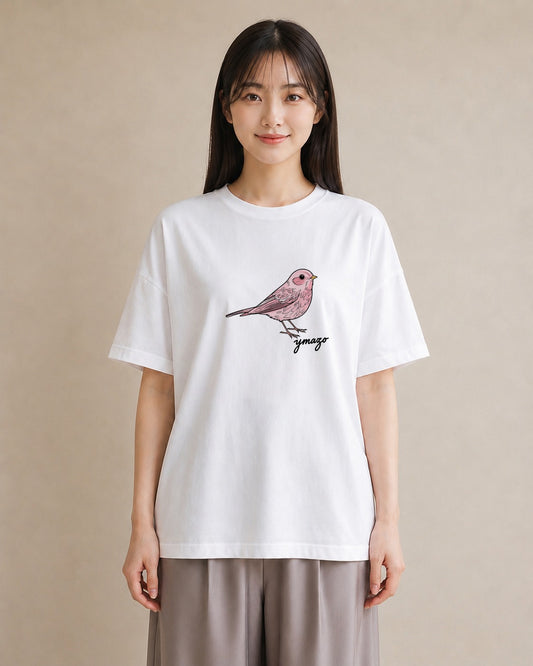 半袖Tシャツ レディース マメルリハ ペット 動物 イラスト シンプル ラフ レイヤード 白T