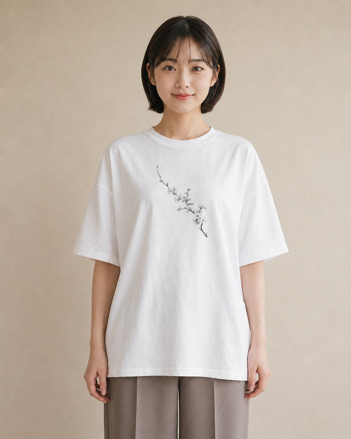 Tシャツ レディース さくら 桜 桜の枝 イラスト カジュアル 親子 20代 白T