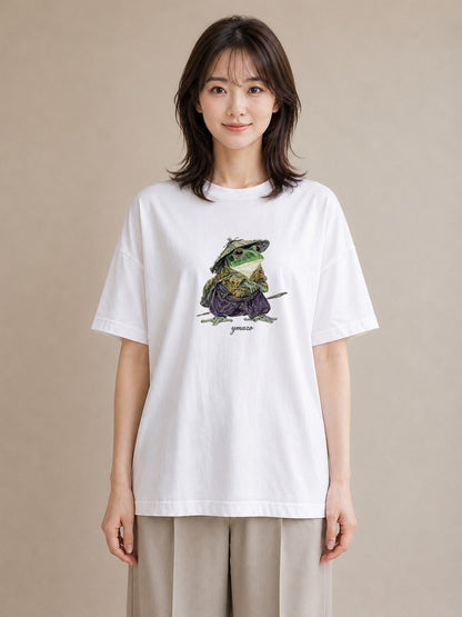 プリントTシャツ レディース カエル ペット 動物 イラスト ガーリー カフェ巡り 女子会 白T