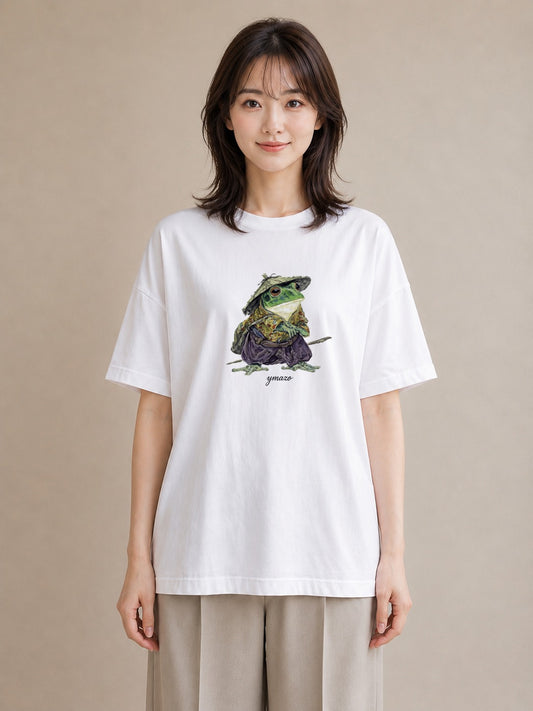 プリントTシャツ レディース カエル ペット 動物 イラスト ガーリー カフェ巡り 女子会 白T