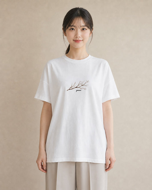 Tシャツ レディース ガラス瓶 小枝 ボタニカル ナチュラル アンティーク イラスト 個性的 誕生日プレゼント 綿100 白T