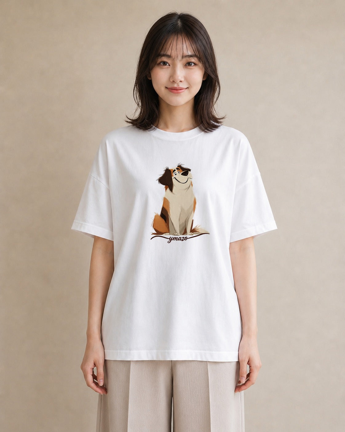デザインTシャツ レディース 犬 いぬ イラスト モード 敬老の日 ホワイトデー 白T