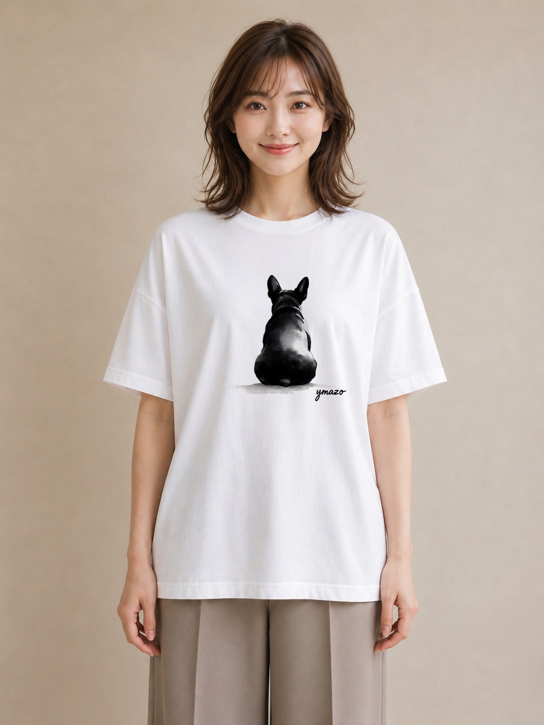 グラフィックTシャツ レディース 犬好き 犬 いぬ イラスト シンプル 女性 旅行用 白T