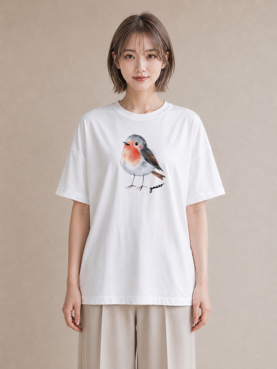 Tシャツ レディース 桜文鳥 ペット 動物 イラスト 韓国風 部屋着 女性向けギフト 白T