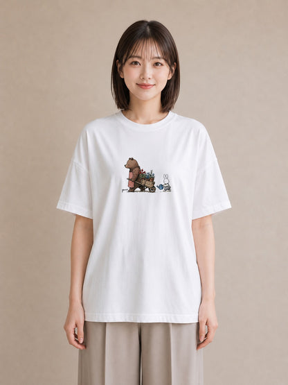 Tシャツ レディース さくら 桜 桜の枝 イラスト こなれ感 カフェ巡り 女子会 白T