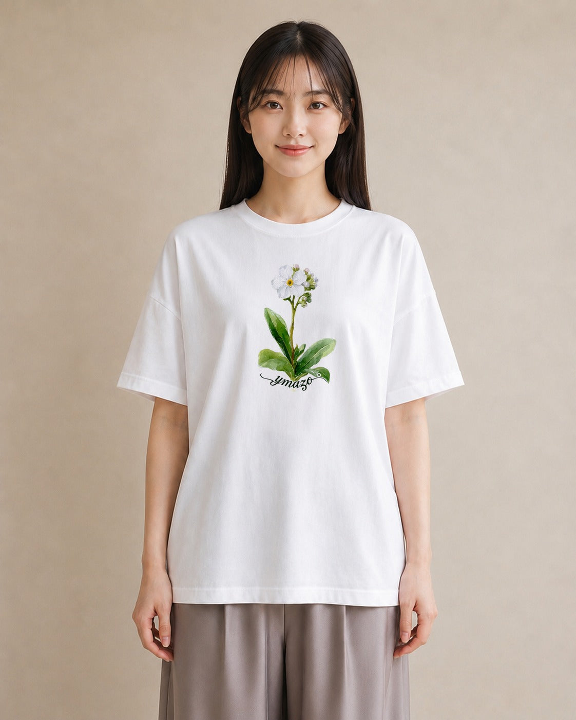 プリントTシャツ レディース 金木犀 花 花柄 イラスト シック 母の日 ビーチ 白T