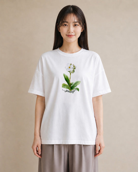 プリントTシャツ レディース 金木犀 花 花柄 イラスト シック 母の日 ビーチ 白T
