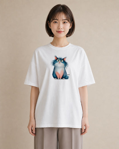 Tシャツ レディース メインクーン 猫 ねこ イラスト ペアコーデ 秋コーデ 白T