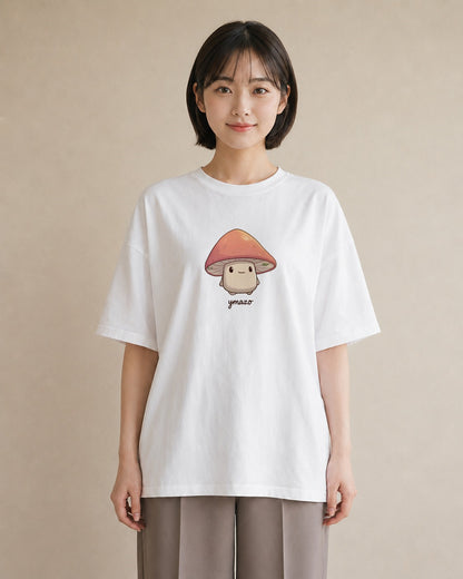 デザインTシャツ レディース きのこ 植物 ボタニカル イラスト 公園 ママ 白T
