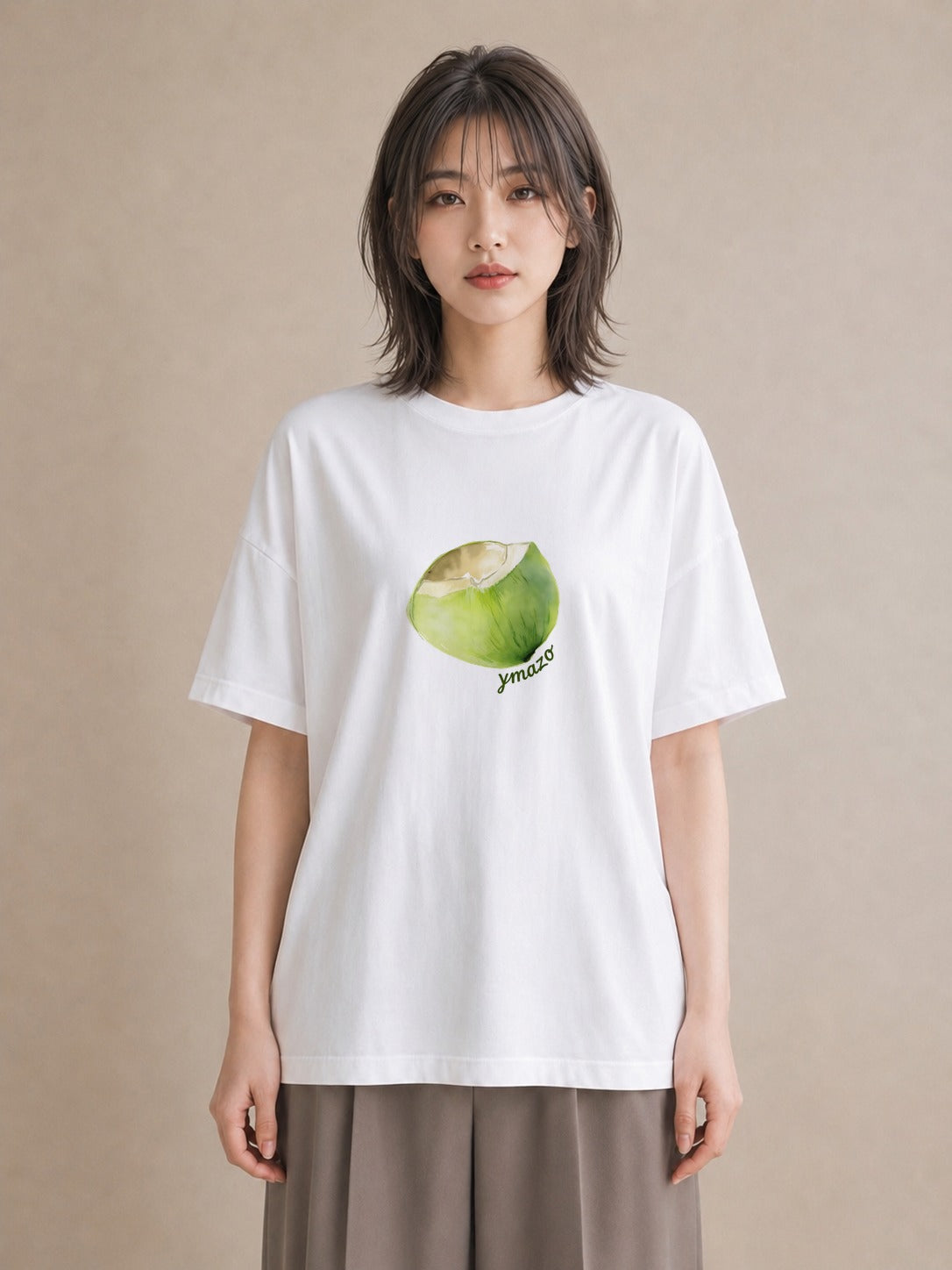 デザインTシャツ レディース おにぎり 食べ物 フード イラスト ヴィンテージ風 散歩 お出かけ 白T