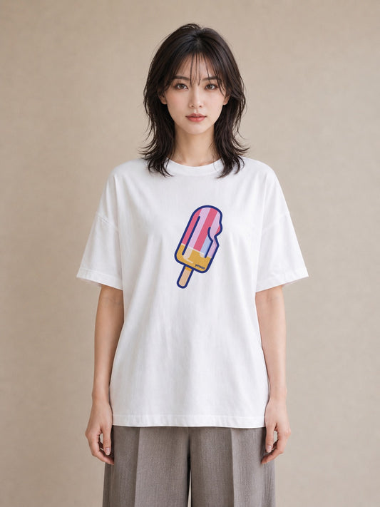 プリントTシャツ レディース アイス 食べ物 フード イラスト きれいめ ギフト 母の日 白T