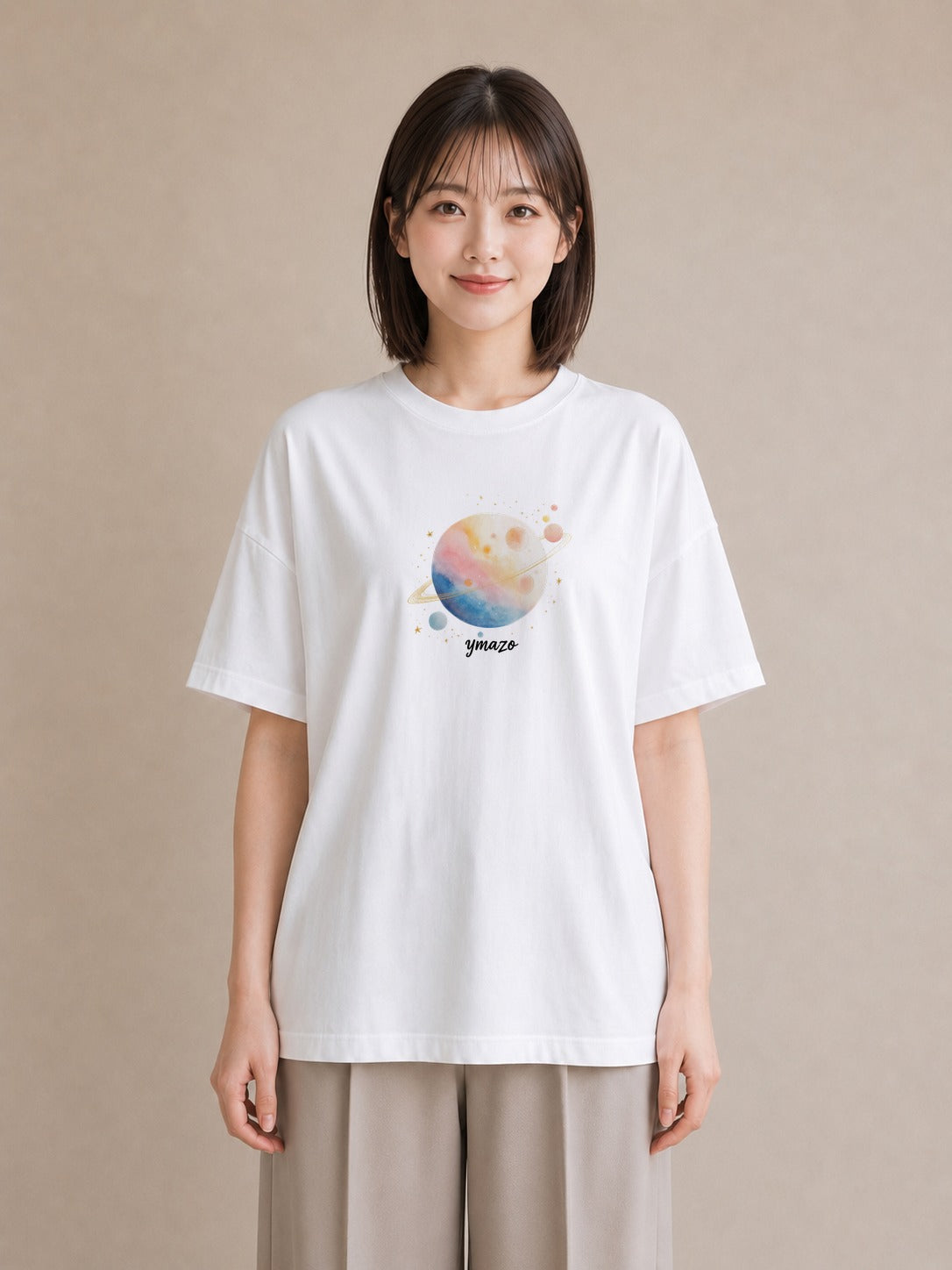 Tシャツ レディース 魚座 星空 宇宙 イラスト 手描き風 女性向けギフト 散歩 白T