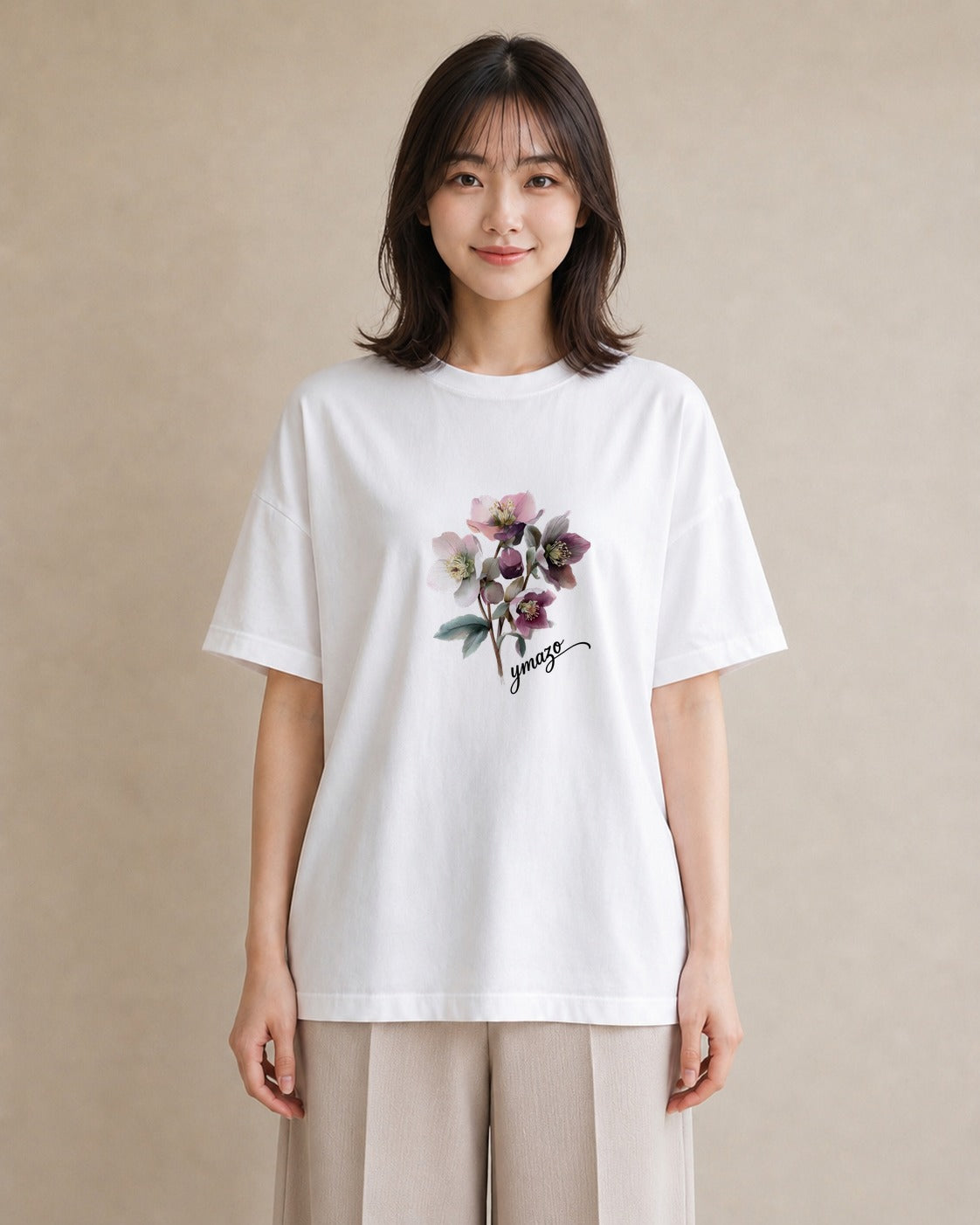 Tシャツ レディース 花 花柄 イラスト カジュアル 女性 旅行用 白T