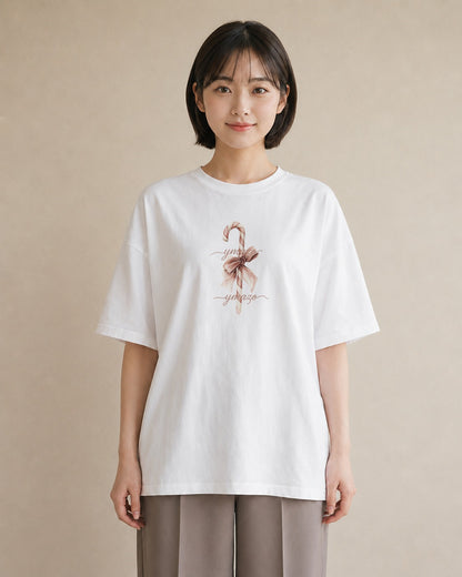 デザインTシャツ レディース キャンディ 食べ物 フード イラスト ゆるかわ 帰省 ラフ 白T