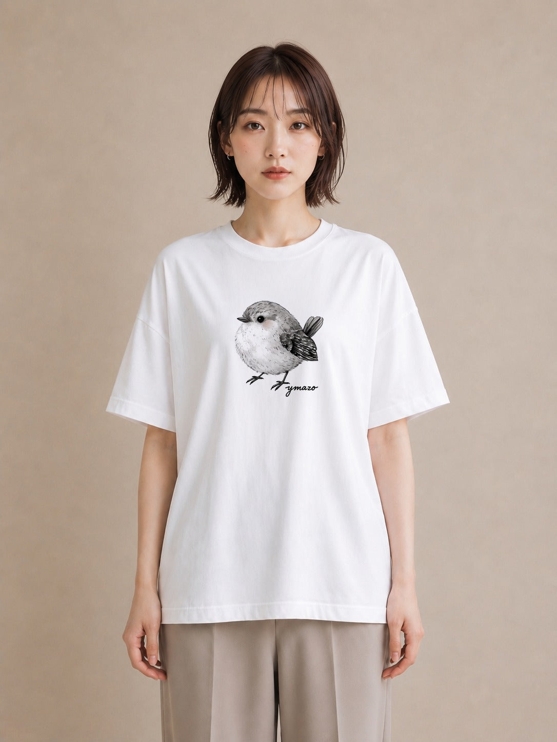 プリントTシャツ レディース 桜文鳥 ペット 動物 イラスト アート風 ギフト 母の日 白T