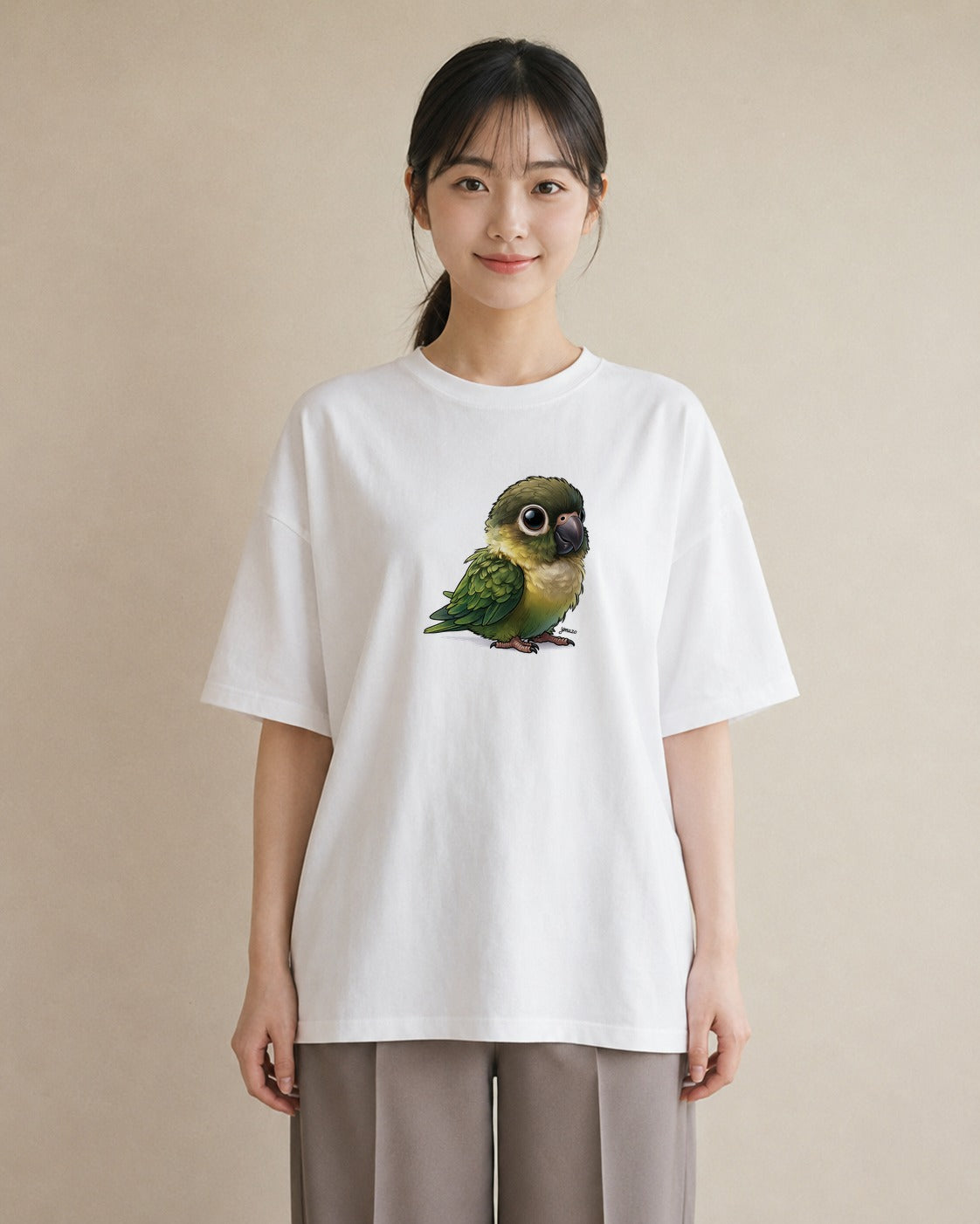 グラフィックTシャツ レディース コザクラインコ ペット 動物 イラスト きれいめ 旅行 母娘コーデ 白T