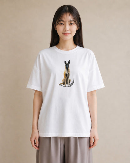 グラフィックTシャツ レディース ジャーマンシェパード 犬 いぬ イラスト ボタニカル 秋コーデ おしゃれギフト 白T