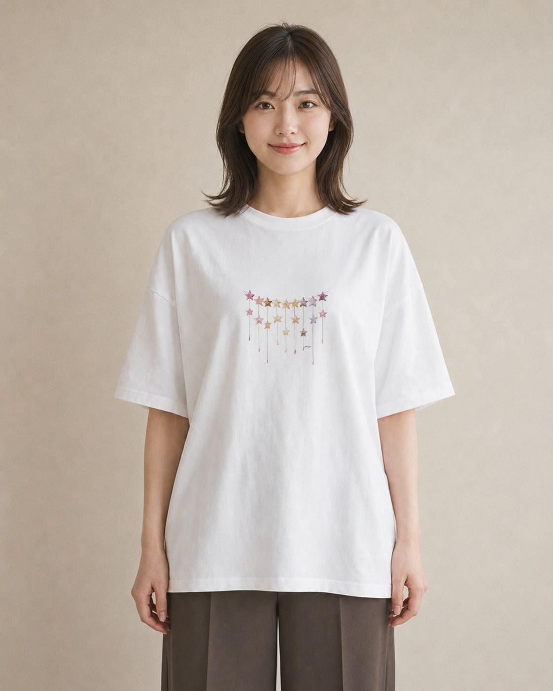 プリントTシャツ レディース 星空 宇宙 イラスト アート風 おしゃれギフト 社会人 白T
