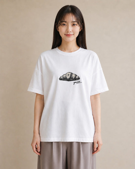 グラフィックTシャツ レディース パン ベーカリー レトロ イラスト ラフ 自分用 ルームウェア 白T