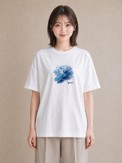 デザインTシャツ レディース 牡牛座 星空 宇宙 イラスト 普段使い 送別ギフト 通勤 白T
