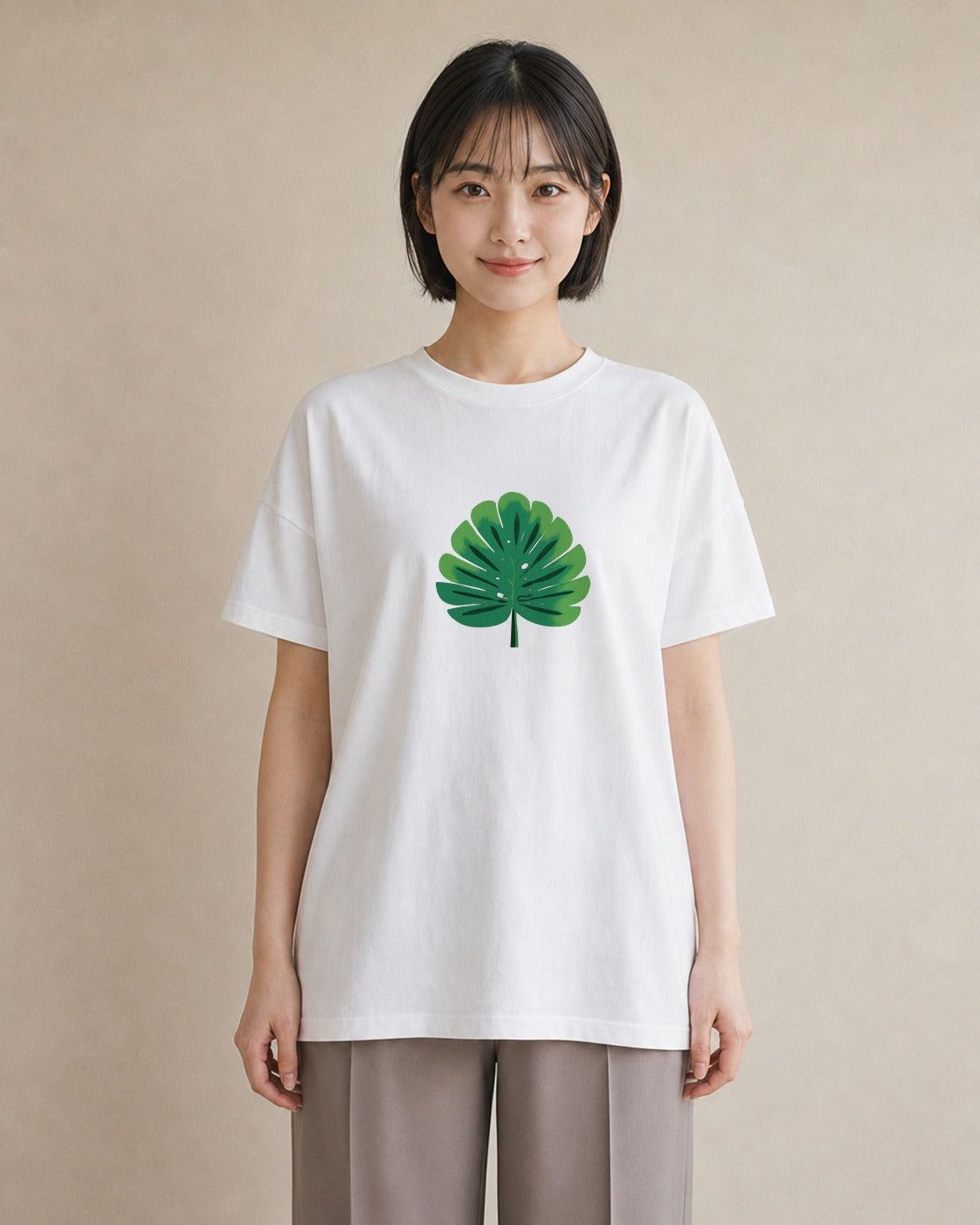 グラフィックTシャツ レディース モンステラ 植物 ボタニカル イラスト シンプル 誕生日プレゼント 綿100 白T