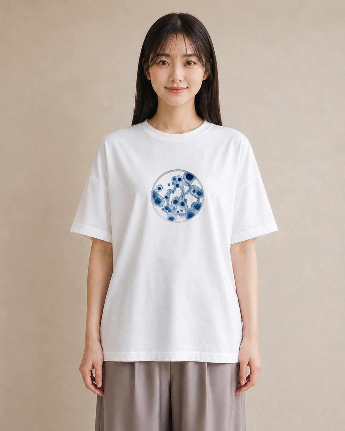 グラフィックTシャツ レディース 蟹座 星空 宇宙 イラスト ラフ お揃い 親子 白T