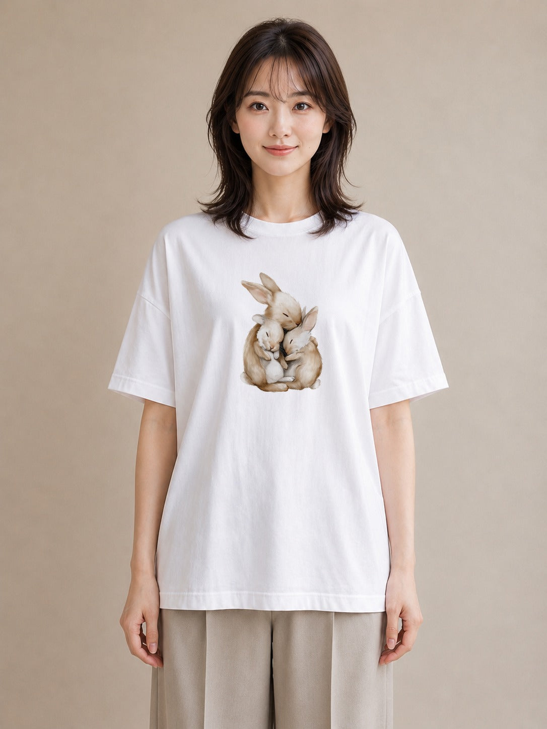プリントTシャツ レディース ホーランドロップ ペット 動物 イラスト カジュアル 送別ギフト 通勤 白T